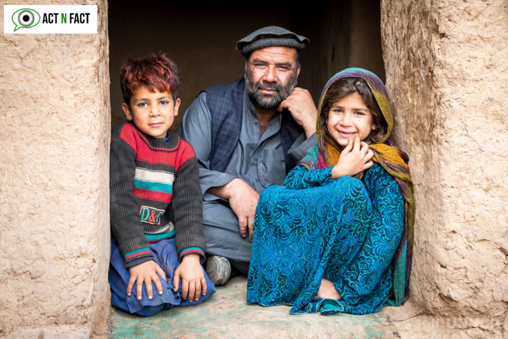 Afghan refugees at border holding center